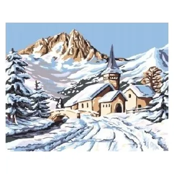 Set školních potřeb Malowanie po numerkach 40x50cm Zima kościółek w górach, Norimpex