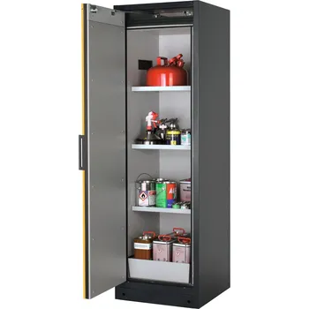 Protipožární skříň na nebezpečné látky asecos Select W-63L-O, one touch, 3 police, dveře žluté