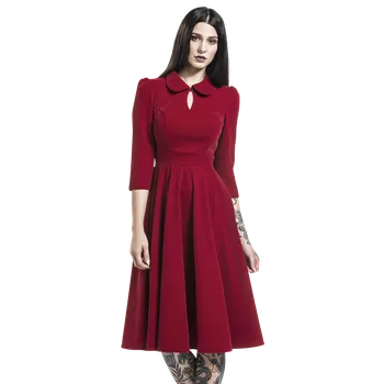 Dámské šaty Středně dlouhé šaty Rockabilly z H&R London - Glamorous Velvet Tea Dress - Ženy - červená