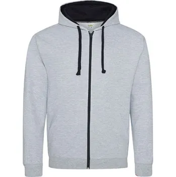 Dámská mikina Just Hoods Dámská mikina na zip JH053 Heather Grey-French Navy M