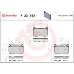 Sada brzdových destiček, kotoučová brzda BREMBO P 23 183