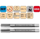 NÁSTROJE CZ Závitník sadový M18x1,5 I+III SADA LH ISO2 HSS DIN 2181 LEVÝ