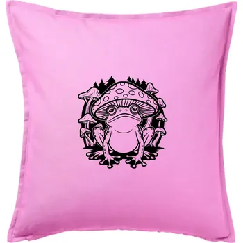 Polštář Goblincore černá houbožába - Polštář 50x50 - 50x50 - Pouze potah ( Růžová )