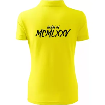 Born in - Římské číslo 1975 - Polokošile dámská Pique Polo - 2XL ( Citrónová )