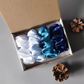 Dárková sada - 4 scrunchies L v modré