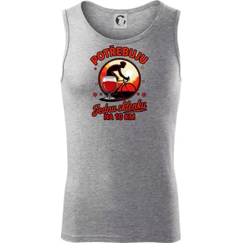 Potřebuju jednu sklenku na 10km - Tílko pánské Core - XL ( Tmavě šedý melír )