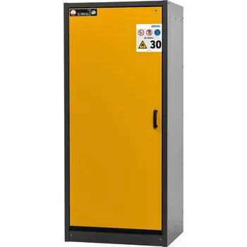 Protipožární skříň na nebezpečné látky asecos Basis-Line typ 30-93L, antracit-žlutá, 3 ks police