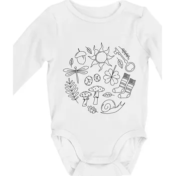 Kojenecké oblečení Goblincore kruh - Body kojenecké s dlouhým rukávem - Dlouhý r. do 3 měs ( Bílá )