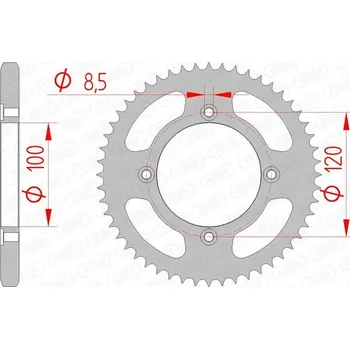 Nářadí na motocykly Ocelové standardní zadní kolo AFAM 38200 - 428 38200-46