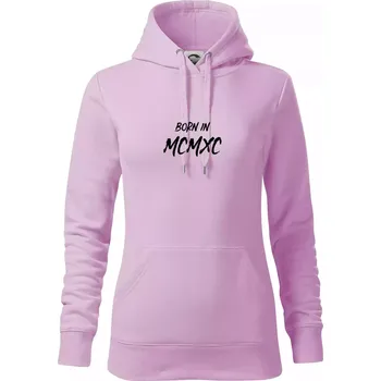 Dámská mikina Born in - Římské číslo 1990 - Mikina dámská Cape s kapucí - S ( Orchid )