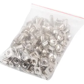 Serverovna LANBERG Montážní sada do racku 19", 50x šroub M6, 50x klecová matice, 50x plastová podložka