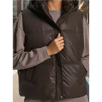 Dámská vesta Sinsay - Vesta s kapucí - hnědá - 578FH-88X - 578FH-88X-XL