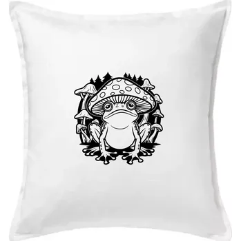 Polštář Goblincore černá houbožába - Polštář 50x50 - 50x50 - Pouze potah ( Bílá )