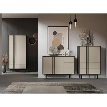 Obývací pokoj Nábytek do obývacího pokoje Wektus III, Barva: antracit / světle béžová MIRJAN 5903211425981