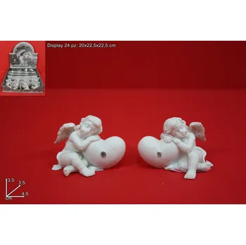 Vánoce PROHOME - Anděl se srdcem 4,5cm různé druhy polyrezin