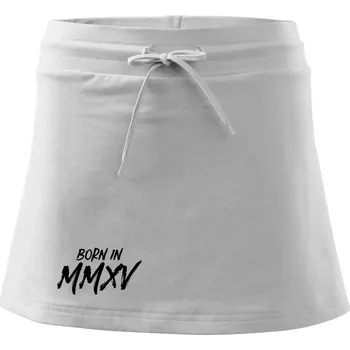 Dámská sukně Born in - Římské číslo 2015 - Sportovní sukně - two in one - XS ( Bílá )