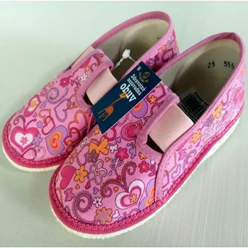 Chlapecké bačkory Dětské bačkory Čechtín ružové se srdíčky a kytičkami, 33