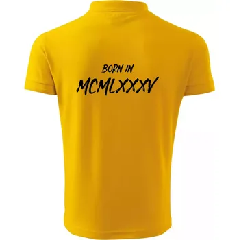 Pánská košile Born in - Římské číslo 1985 - Polokošile pánská Pique Polo 203 - 3XL ( Žlutá )