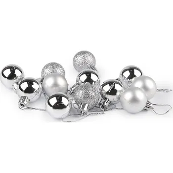 Vánoce Vánoční baňky Ø30 mm Balení: 1 krab., Varianta: 1 stříbrná - 8596475679732