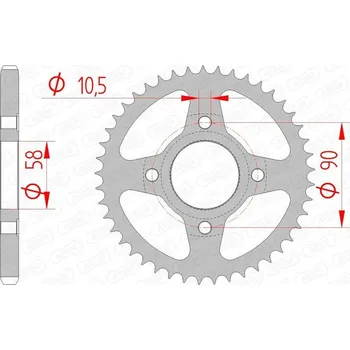Nářadí na motocykly Ocelové standardní zadní kolo AFAM 10223 - 428 10223-51