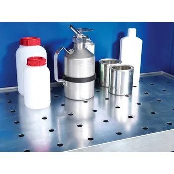 Vložka z děrovaného plechu, pozinkovaná, pro záchytnou vanu skříně na chemikálie typ 126, úzká