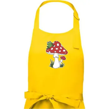 Kuchyňská zástěra Goblincore houba veselá - Pánská zástěra na vaření - Univerzální velikost ( Žlutá )