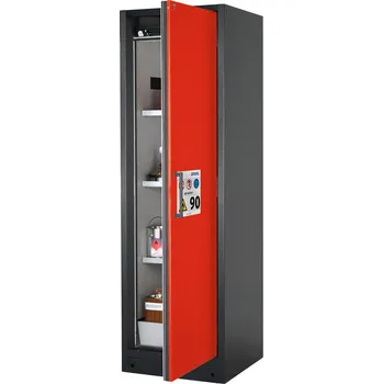 Protipožární skříň na nebezpečné látky asecos Select W-63R-O, one touch, 3 police, dveře červené