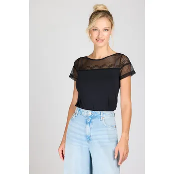 Dámské tričko Eldar krajkové tričko s krátkým rukávem černé - ELDBLC/Černá / XXL ELD7A003