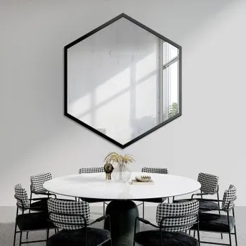 Zrcadlo Zrcadlo geometrického tvaru v rámu – HEXA V RÁMU
