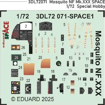 Plastikový model Eduard 1/72 Mosquito NF Mk.XXX SPACE (SPECIAL HOBBY)