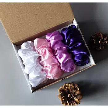Dárková sada - 4 scrunchies L ve fialové