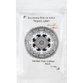 Barva na vlasy HENNA FOX: Rostlinná barva na vlasy „ČERNÁ“ 100g K2561