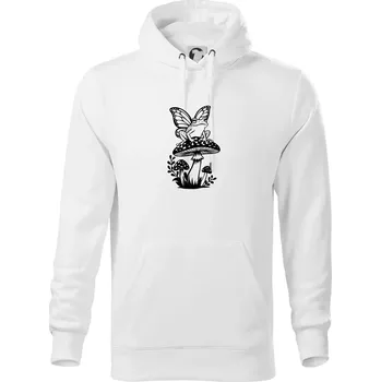 Pánská mikina Goblincore černá houba se žábou - Mikina pánská Cape s kapucí - M ( Bílá )