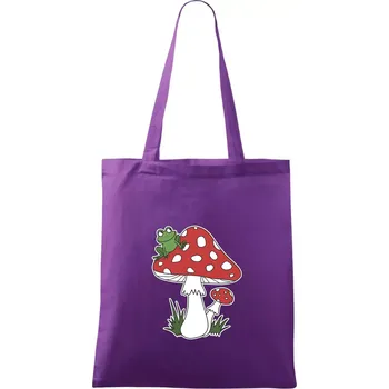 Goblincore houba veselá - Taška bavlněná - 42 x 38 cm ( Fialová )