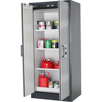 Protipožární skříň na neb. látky Select, W-93, korpus antracit., dveře stříbrné, 3 vložné police