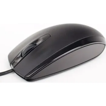 HP Unbranded Portia USB Mouse Drátová optická myš, která se připojuje k počítači pomocí USB portu. Má černou barvu a tři tlačítka: levé, pravé a kolečko. PN: 697738-001