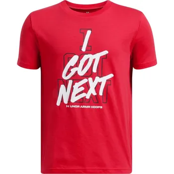 Dětské tričko s krátkým rukávem Under Armour UA B HOOPS NEXT SS TEE K červené 1389992-600 - YS | UK 10,5 | US 11,5