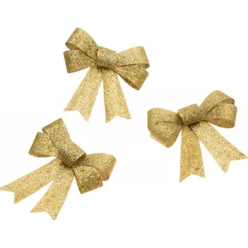 Party dekorace Chaks Dekoračné mašle - Glitter zlaté 3 ks