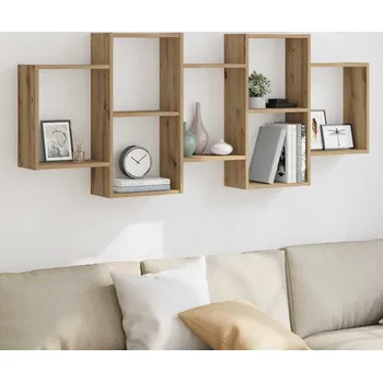 police vidaXL Nástěnná police artisan 159 x 18 x 65 cm kompozitní dřevo [853209] Barva: dub