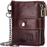 Bullcaptain kožená peněženka s řetízkem Birut Hnědá