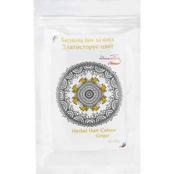 Barva na vlasy HENNA FOX: Rostlinná barva na vlasy „ZÁZVOR“ 100g K2556