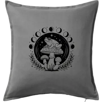 Polštář Goblincore fáze měsíce - Polštář 50x50 - 50x50 - Včetně výplně ( Tmavě šedý melír )