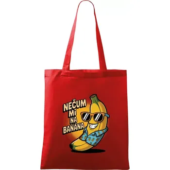 Nákupní taška Nečum mi na banána - Taška bavlněná - 42 x 38 cm ( Červená )