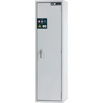 Protipožární skříň na plynové lahve asecos G90, 2 x 50 l lahev, š 600 mm, dveře vpravo, šedá