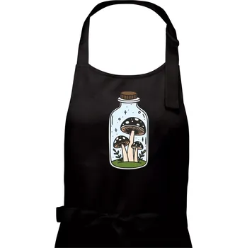 Kuchyňská zástěra Goblincore láhev - Pánská zástěra na vaření - Univerzální velikost ( Černá )