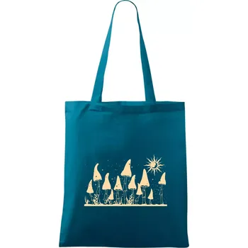 Goblincore noční krajina - Taška bavlněná - 42 x 38 cm ( Petrolejová )