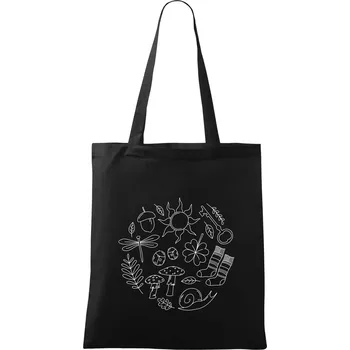 Goblincore kruh - Taška bavlněná - 42 x 38 cm ( Černá )