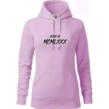 Dámská mikina Born in - Římské číslo 1980 - Mikina dámská Cape s kapucí - S ( Orchid )