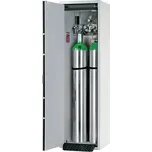 Protipožární skříň na plynové lahve asecos G30, 2 x 50 l lahve, š 600 mm, dveře vlevo, šedá