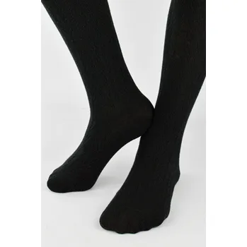 Dámské punčochy ŽEBROVANÉ PUNČOCHOVÉ KALHOTY VE TVARU RYBÍ KOSTI RB012 0-2 ROKY černá 80-86